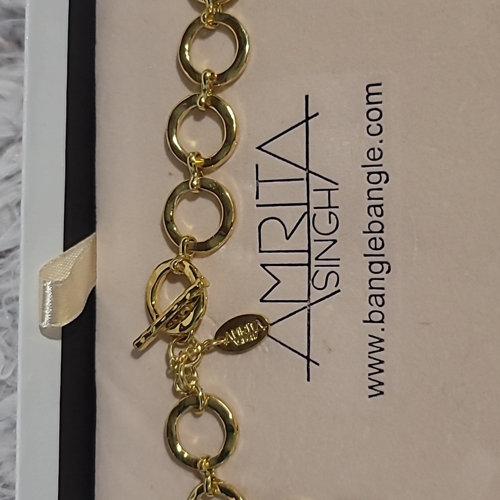 Amrita Singh Gold and Green Statement Necklace -NEW - Picture 2 of 5
